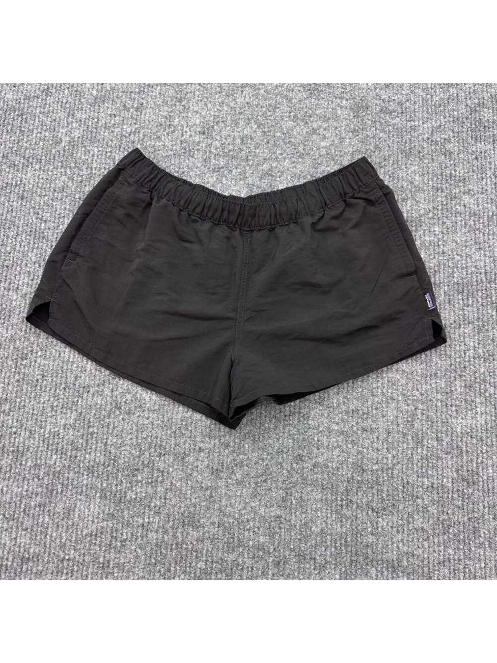 Patagonia 57043 Barely Baggies Black Nylon Quick Dry Board Shorts Womens Large